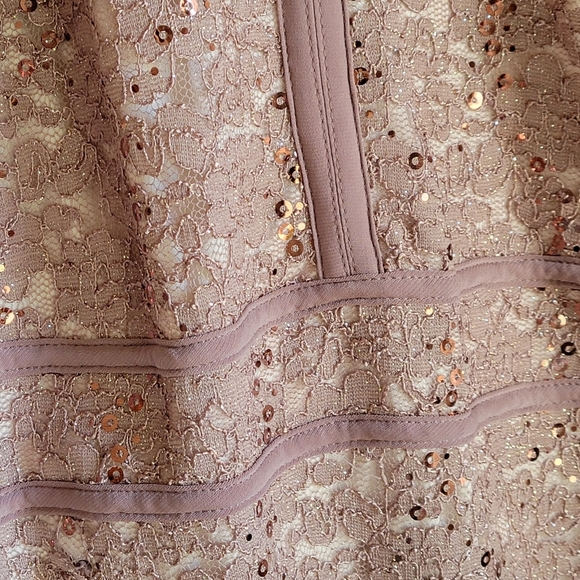 Excellent NW NightWay Black Sequined Lace Cocktail Party Formal Dress Size 10 - Picture 6 of 14